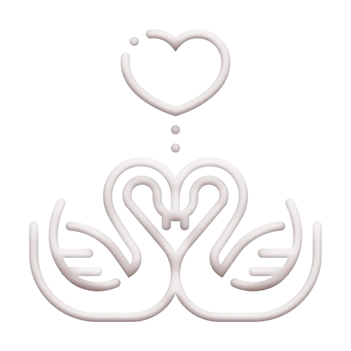 Romantic Swans Forming a Heart