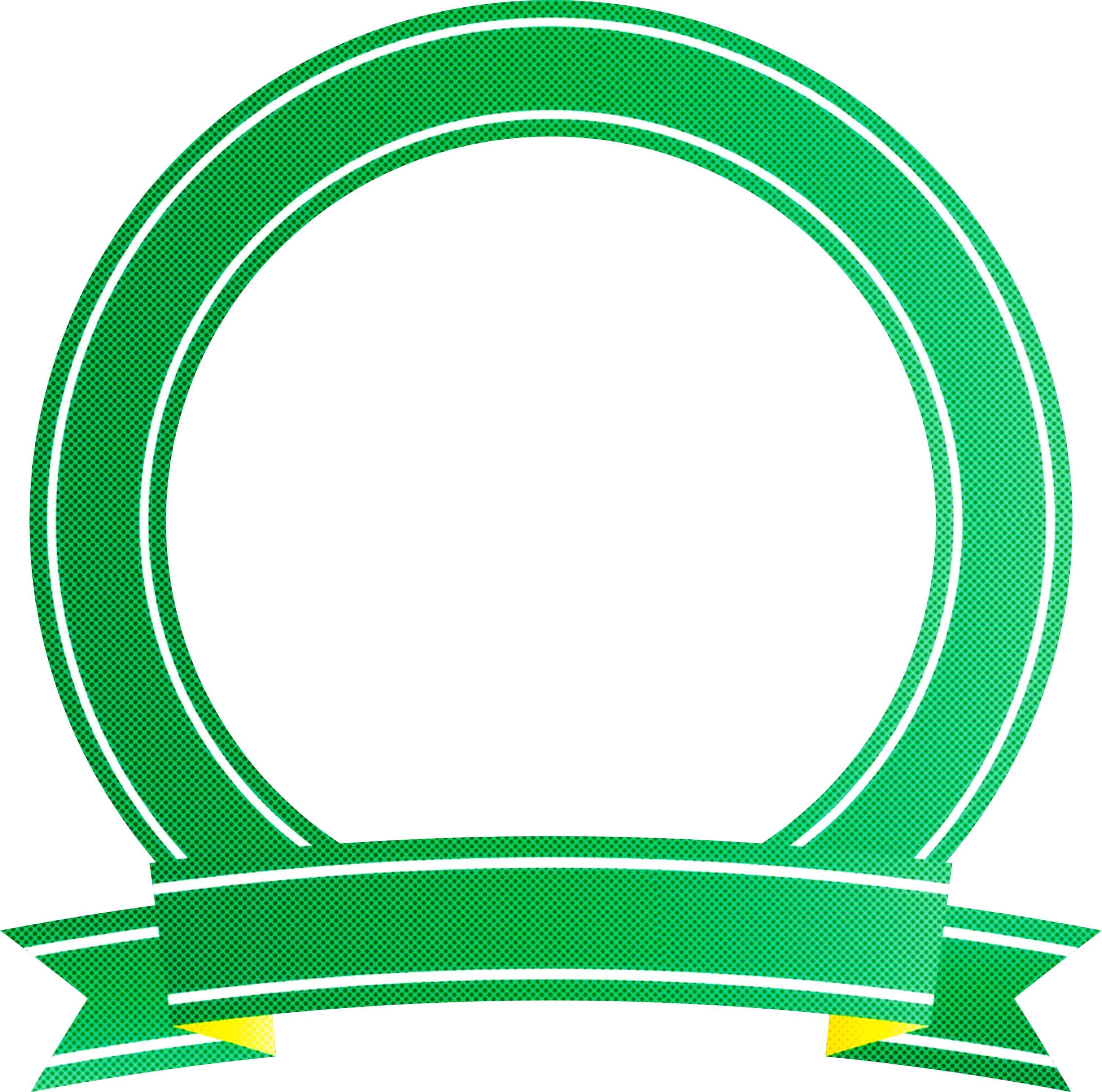 Green Award Badge with Ribbons