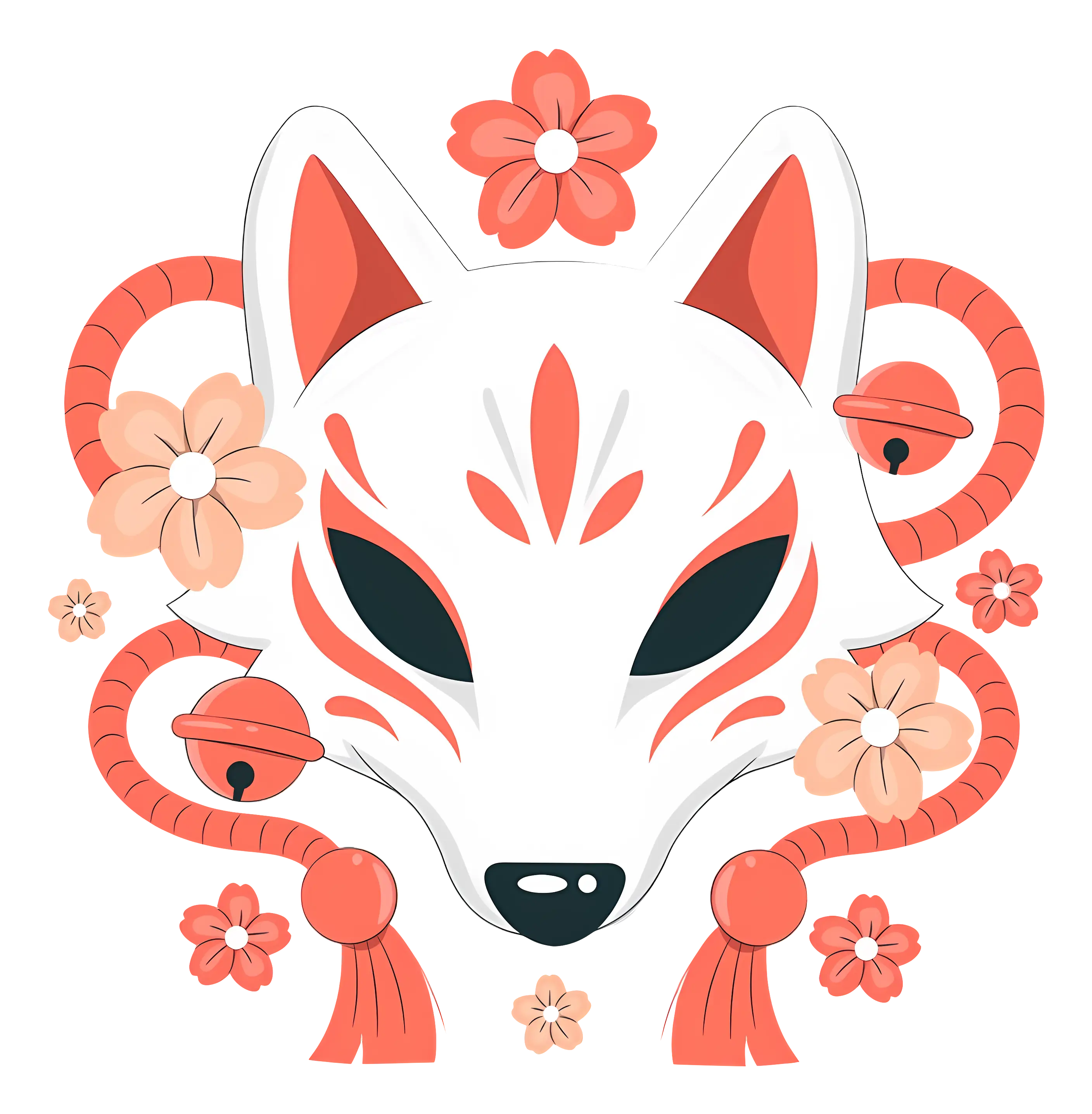 Fox Mask with Orange Flowers