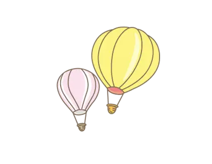 Yellow and Pink Hot Air Balloons