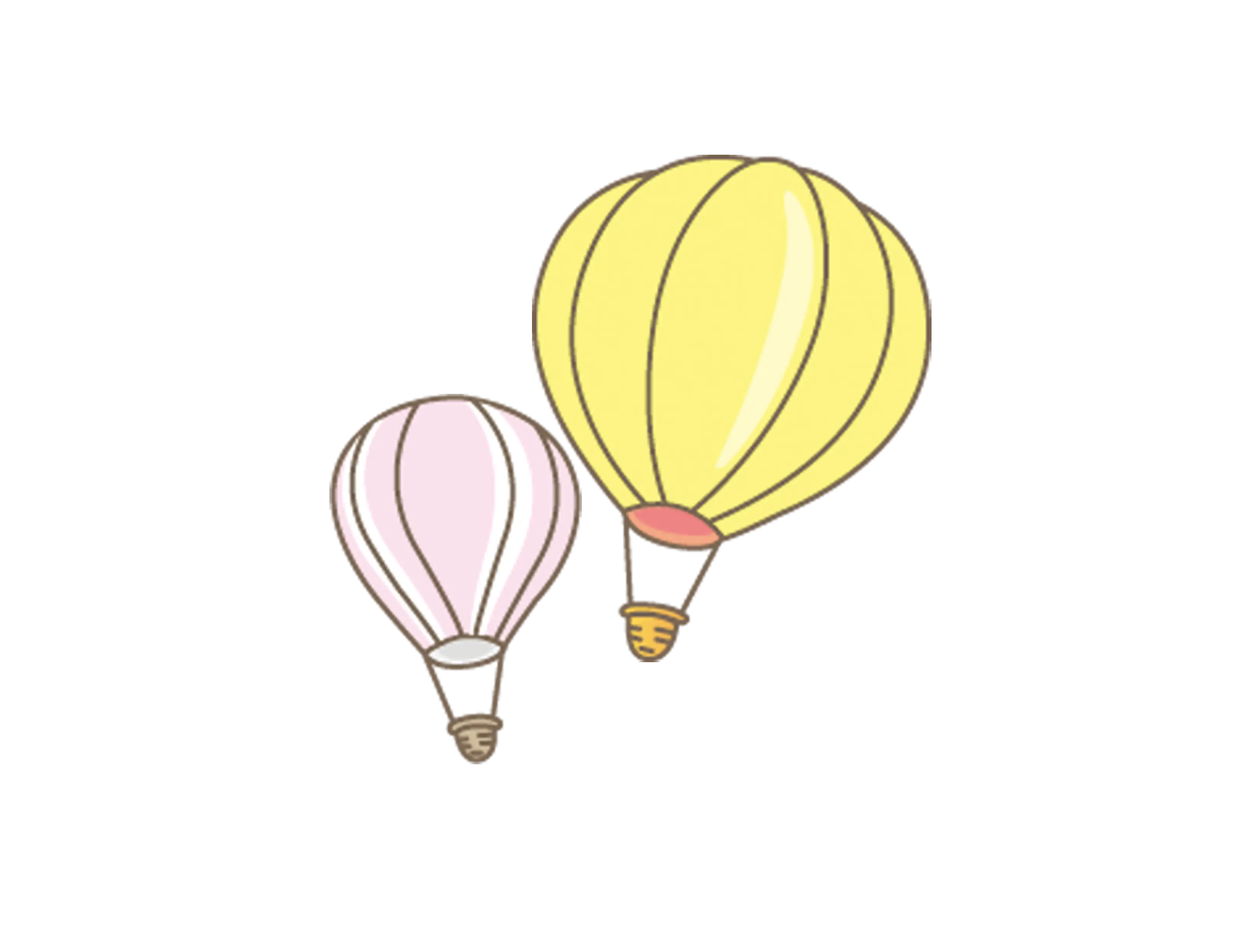 Yellow and Pink Hot Air Balloons