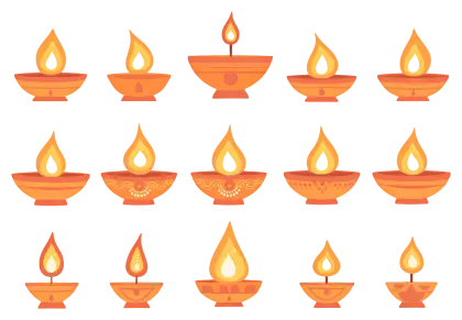 Orange Diya for Diwali Festival