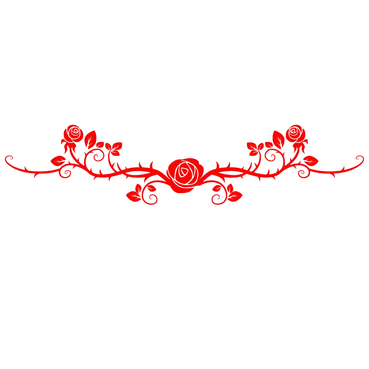 Red Rose Floral Border Decoration