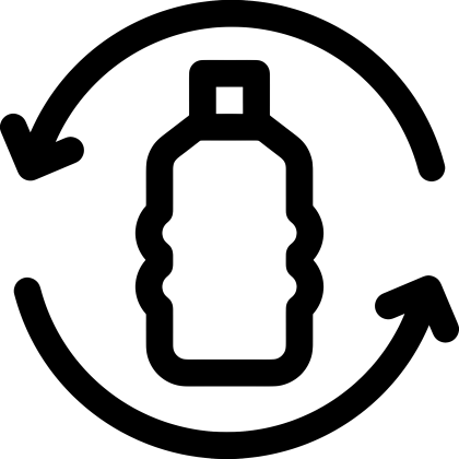 Recycling Symbol with Plastic Bottle