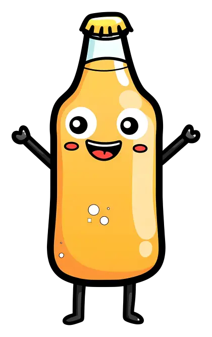 Cute Cartoon Smiling Bottle Character
