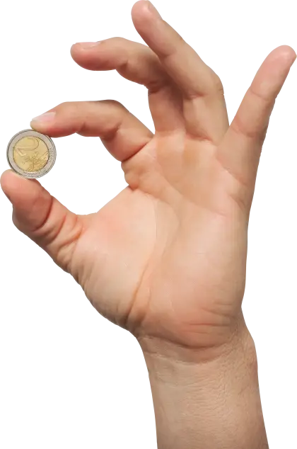 Hand Holding a Coin