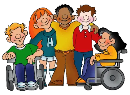Cartoon Kids Showing Friendship and Inclusion