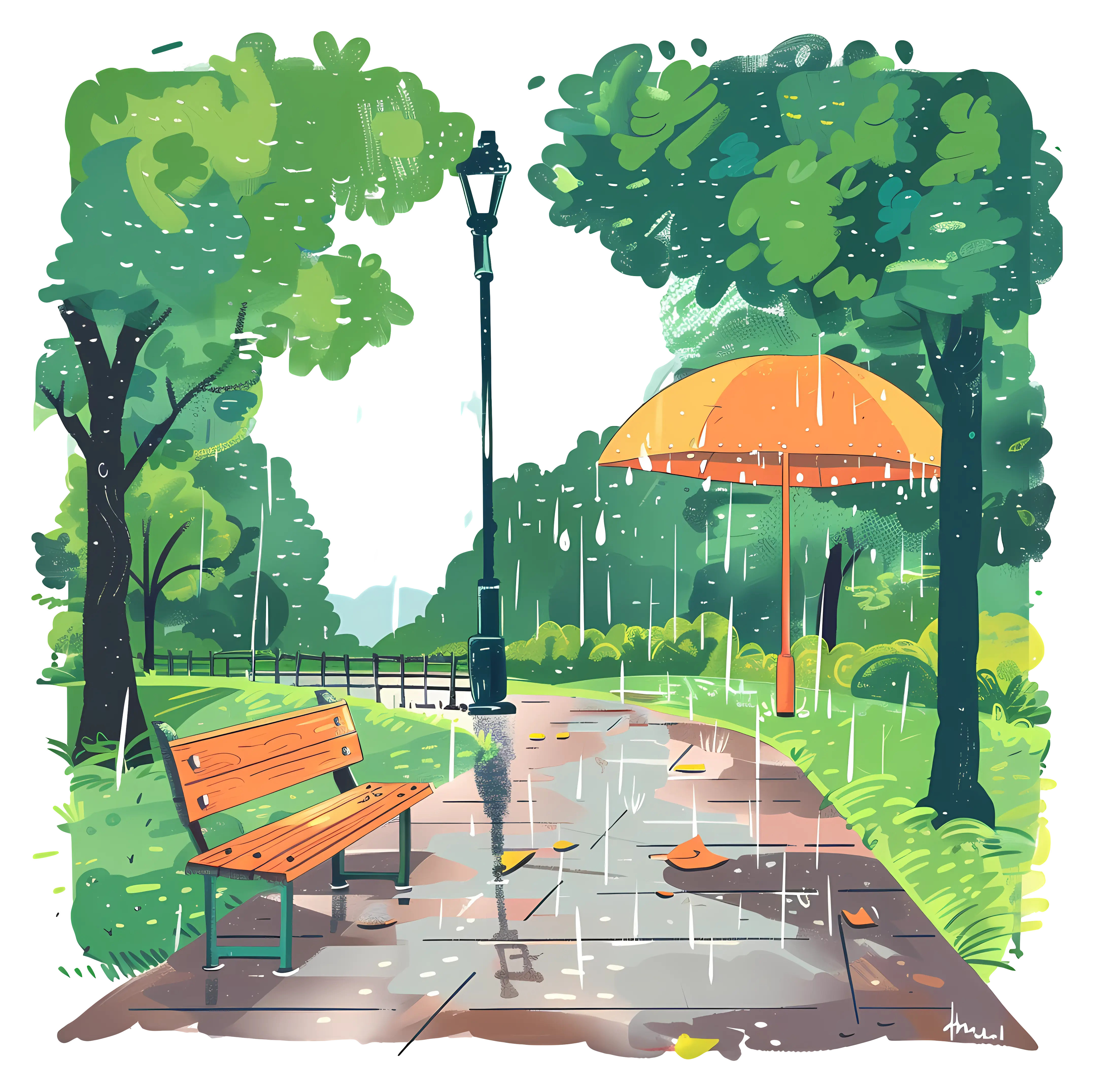 Rainy Day in the Park