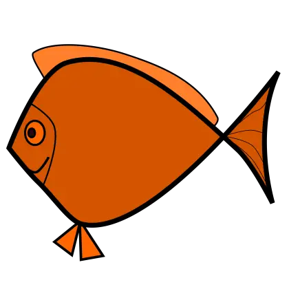 Orange Cartoon Fish Drawing