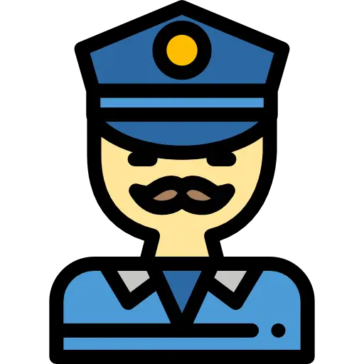 Cartoon Police Officer in Uniform