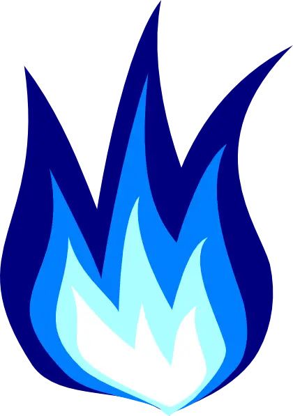 Abstract Blue Flame Icon Design