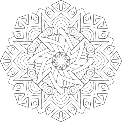 Black and White Mandala Design Outline