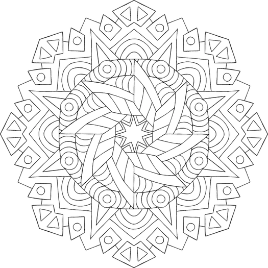 Black and White Mandala Design Outline