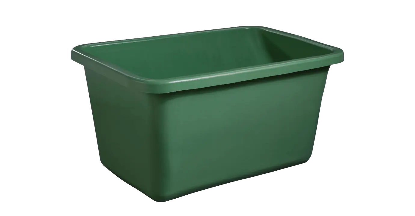 Green Plastic Bin for Household Storage