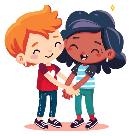 Happy Children Holding Hands