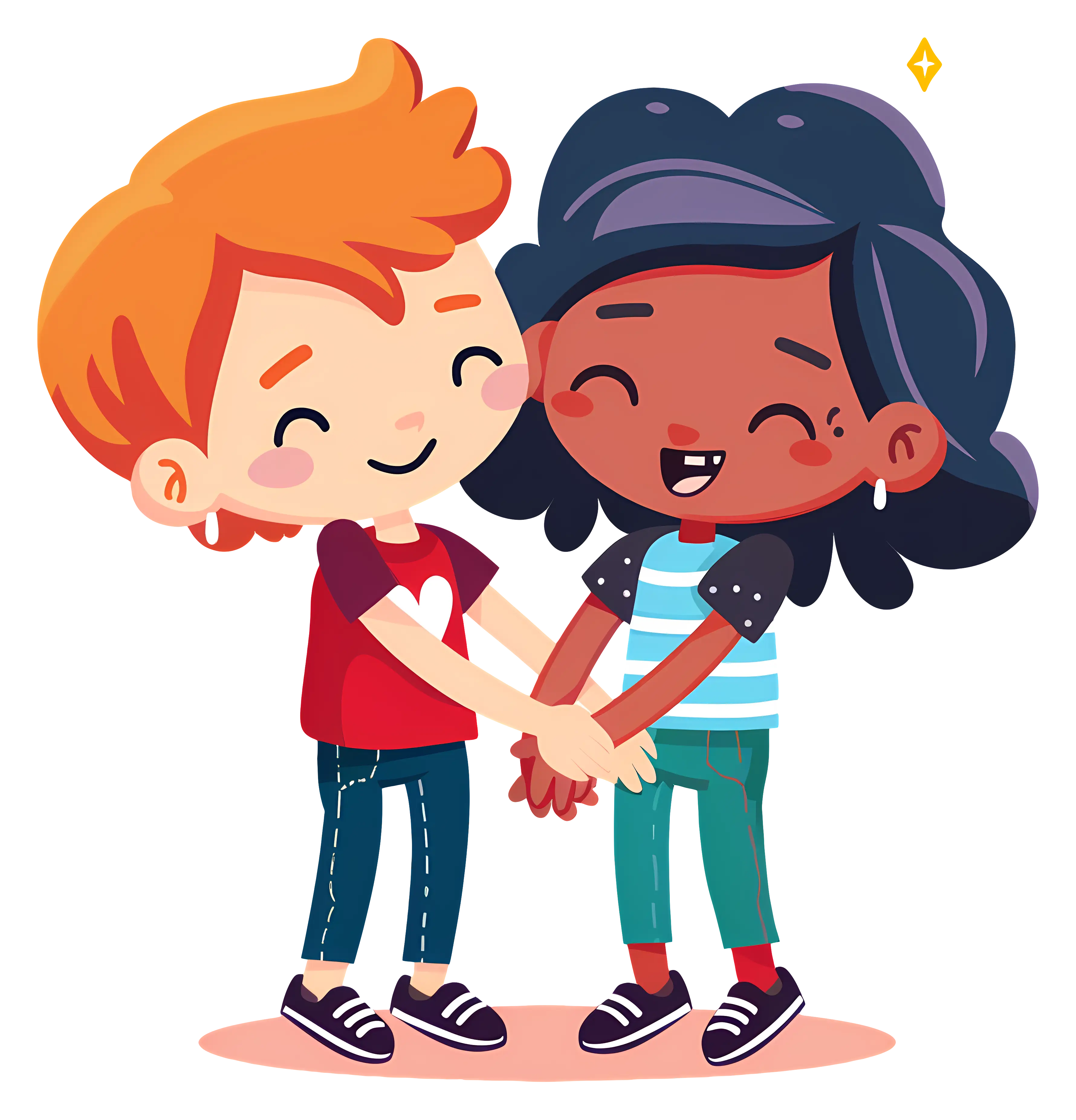 Happy Children Holding Hands