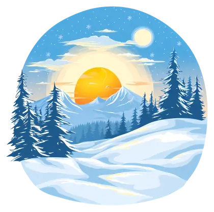 Winter Landscape with Sunrise