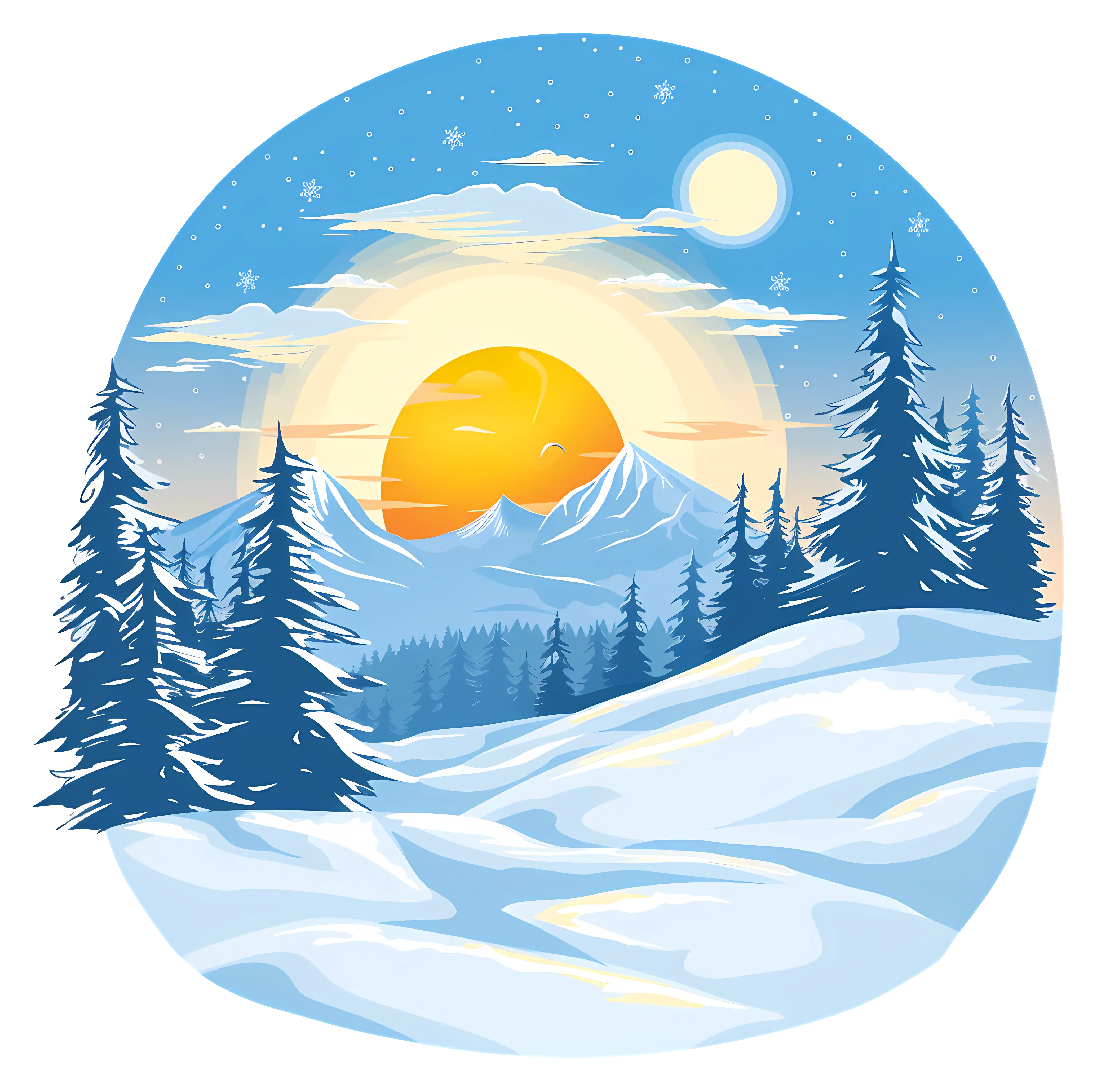 Winter Landscape with Sunrise