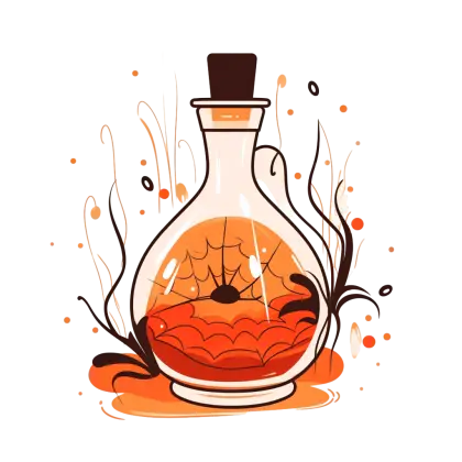 Halloween Potion Bottle with Spider Web