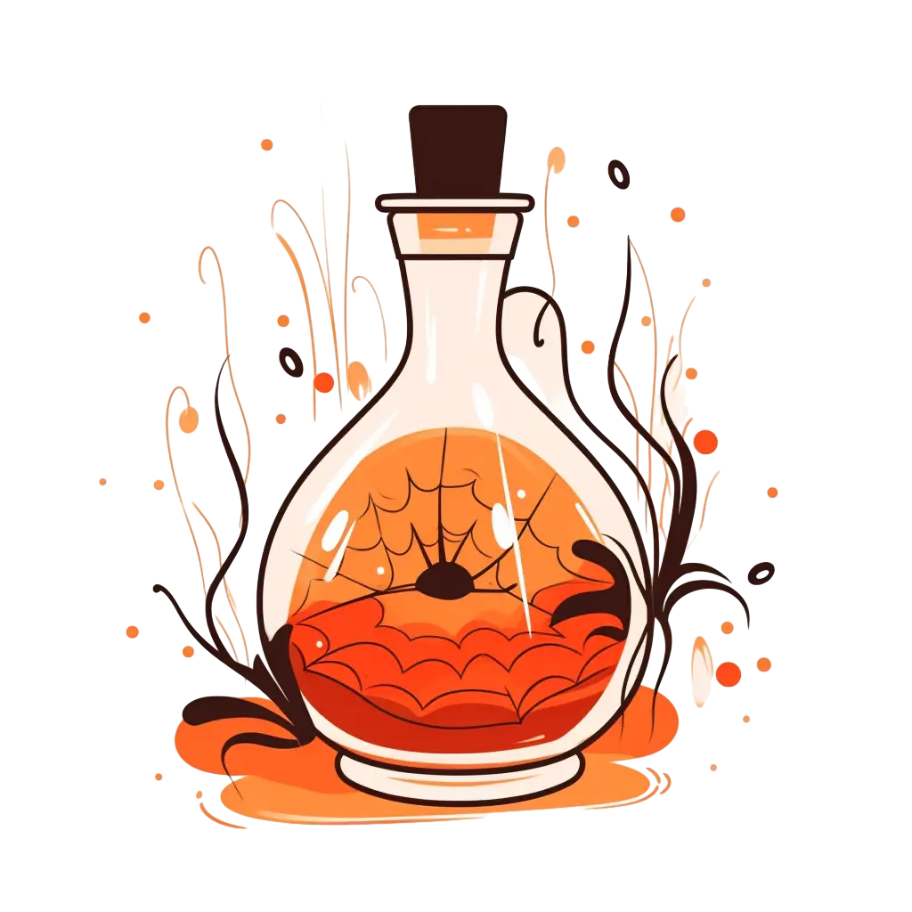 Halloween Potion Bottle with Spider Web
