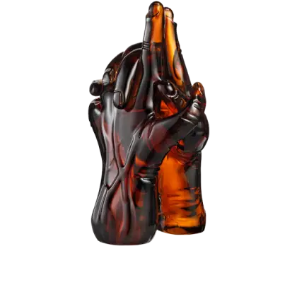 Artistic Glass Hands Sculpture