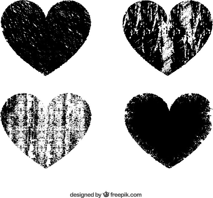 Grunge Black Hearts