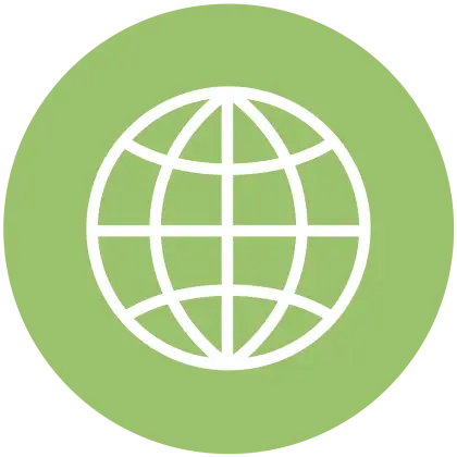 Green Globe Icon Representing Sustainability