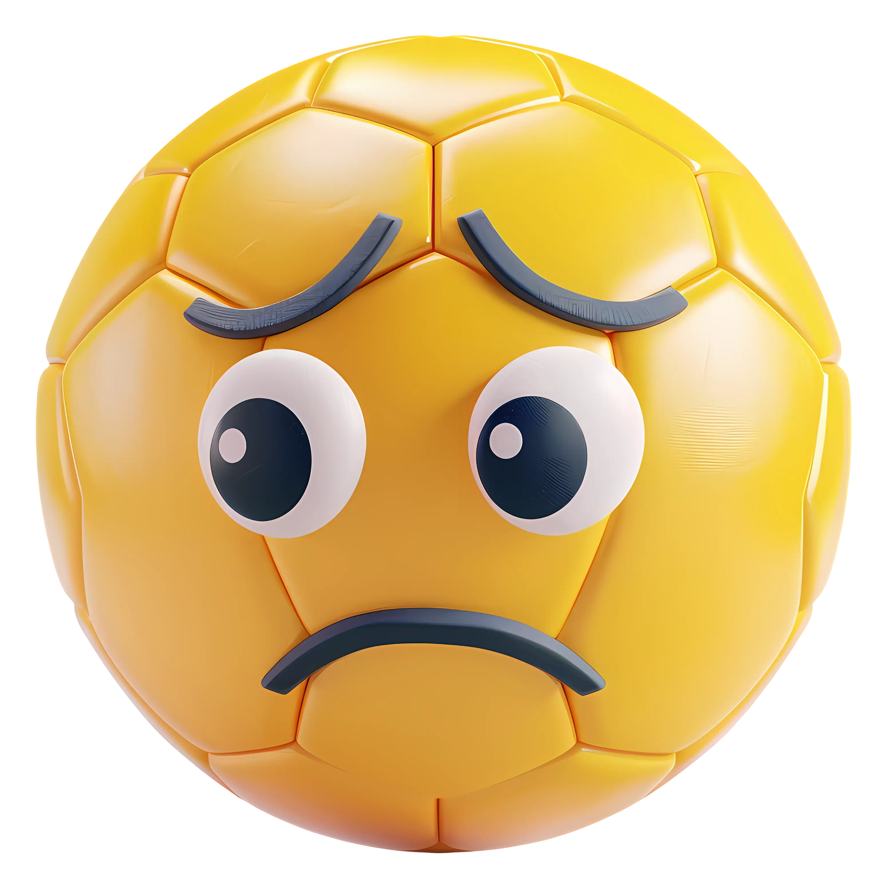 Sad Yellow Emoticon with a Ball Shape