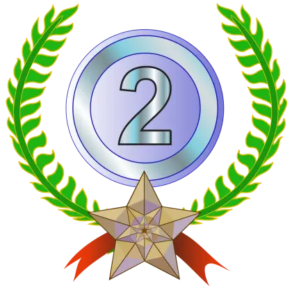 Second Place Silver Medal with Laurel Wreath