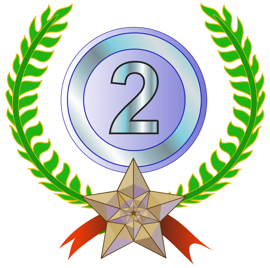 Second Place Silver Medal with Laurel Wreath