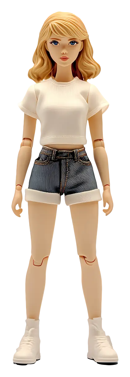 Blonde Doll in Casual Outfit