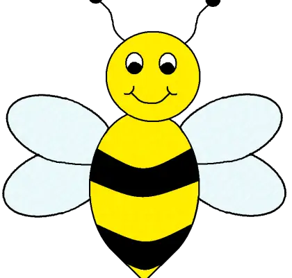 Cute Cartoon Bee with Smiling Face