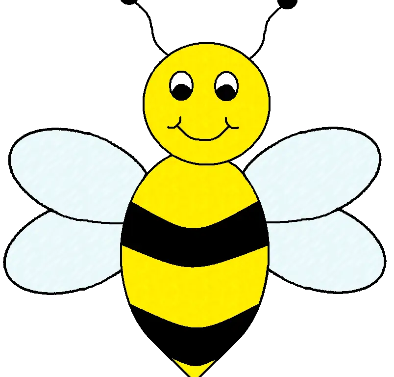 Cute Cartoon Bee with Smiling Face