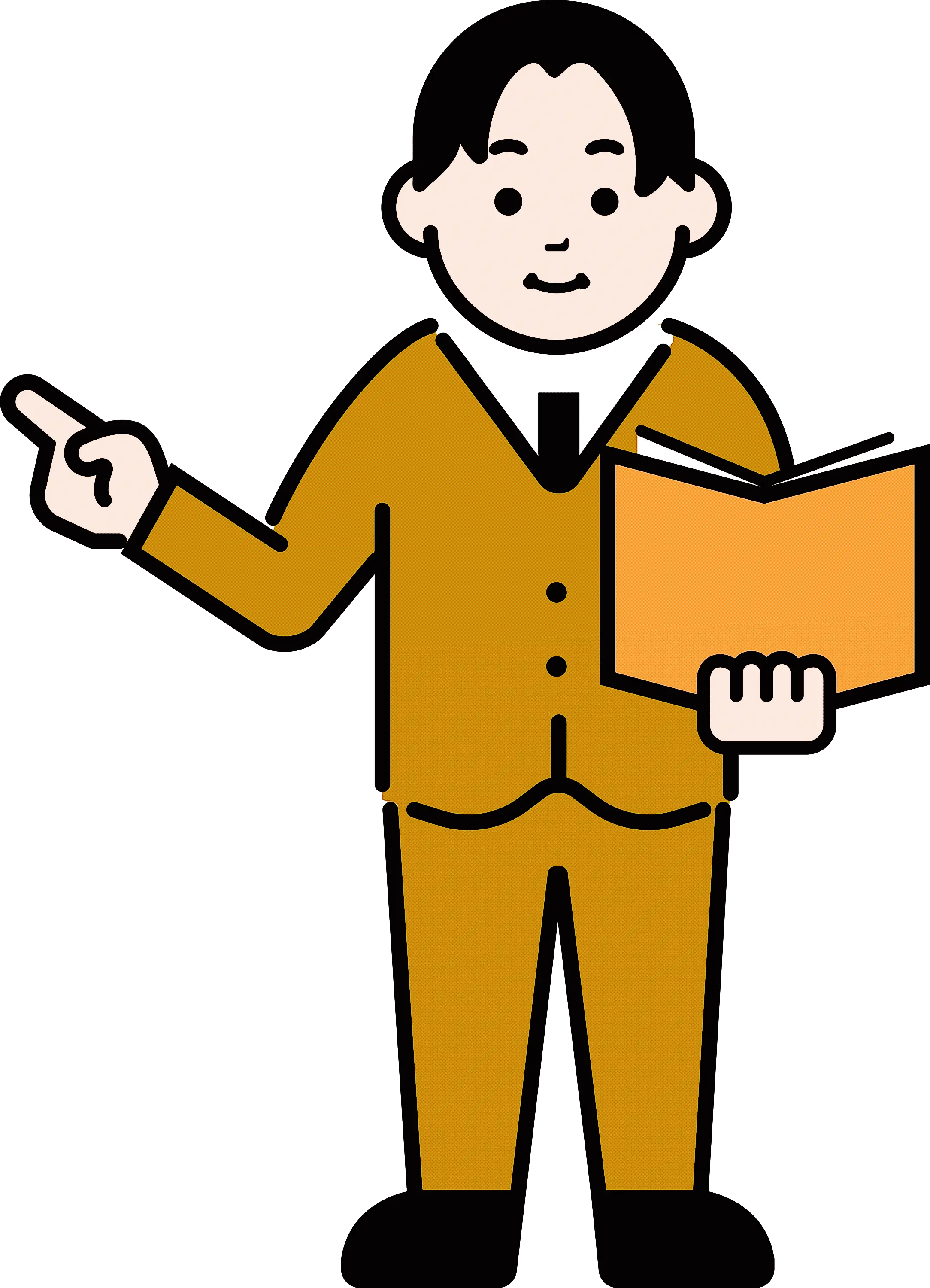 Cartoon Teacher with Book Illustration