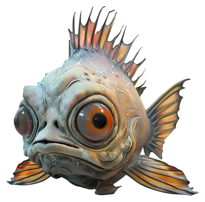 Cartoon Fish with Big Eyes