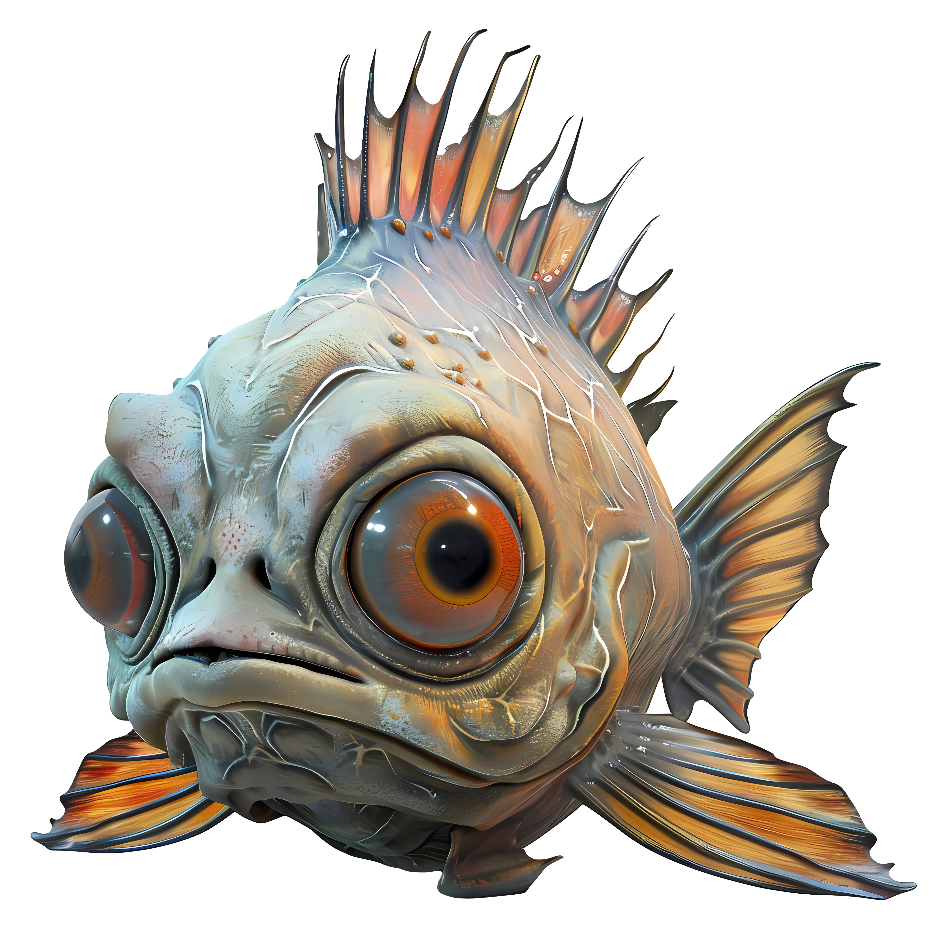 Cartoon Fish with Big Eyes