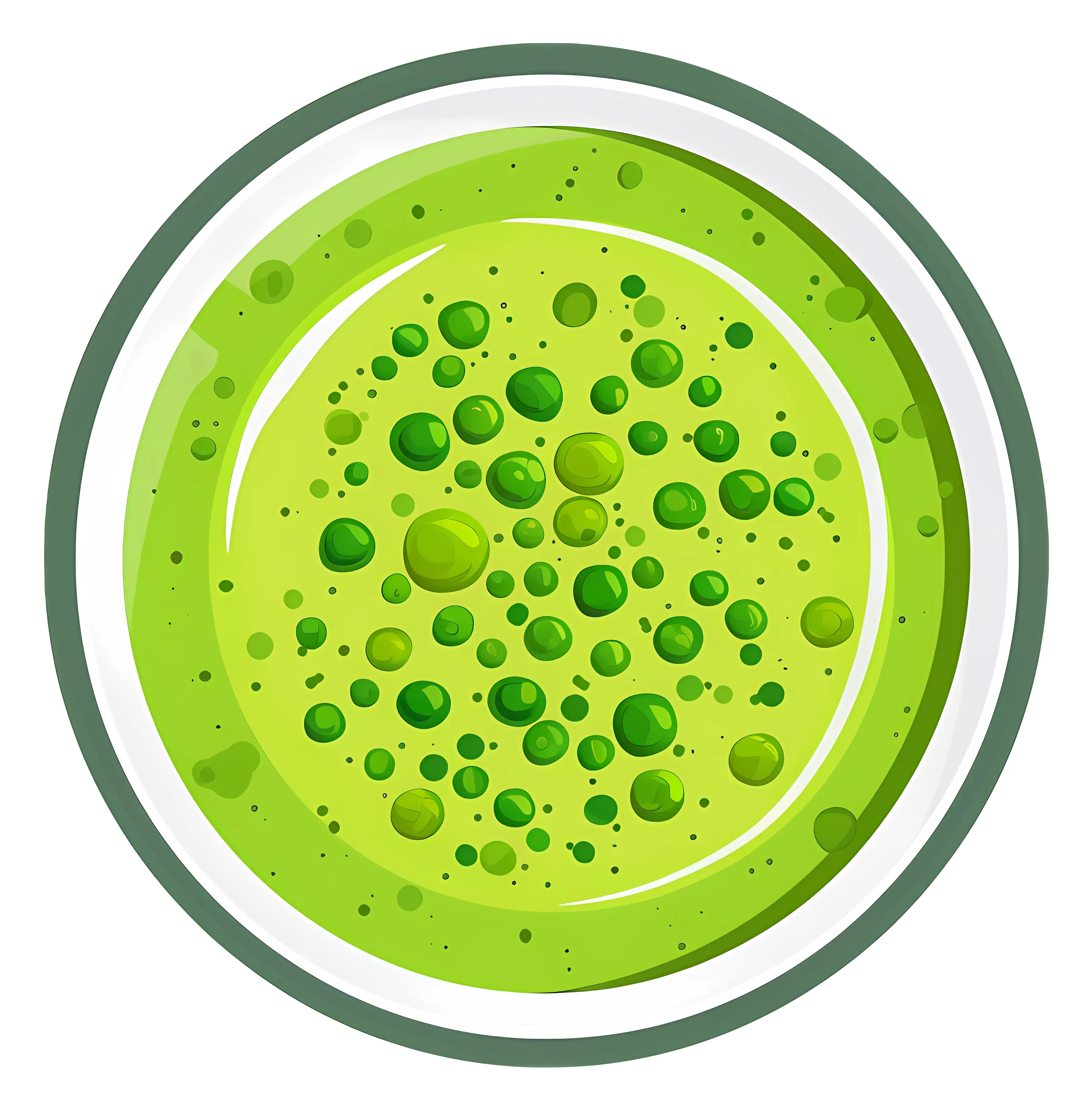 Green Soup with Bubbles Illustration