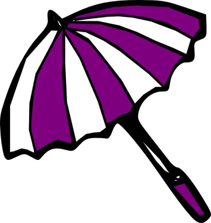 Purple and White Striped Umbrella