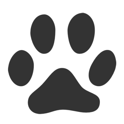 Black Solid Paw Print Icon