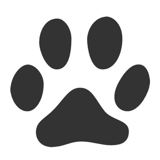Black Solid Paw Print Icon