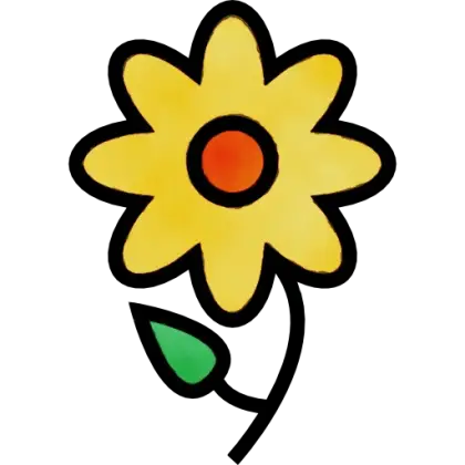Cute Yellow Cartoon Flower Illustration