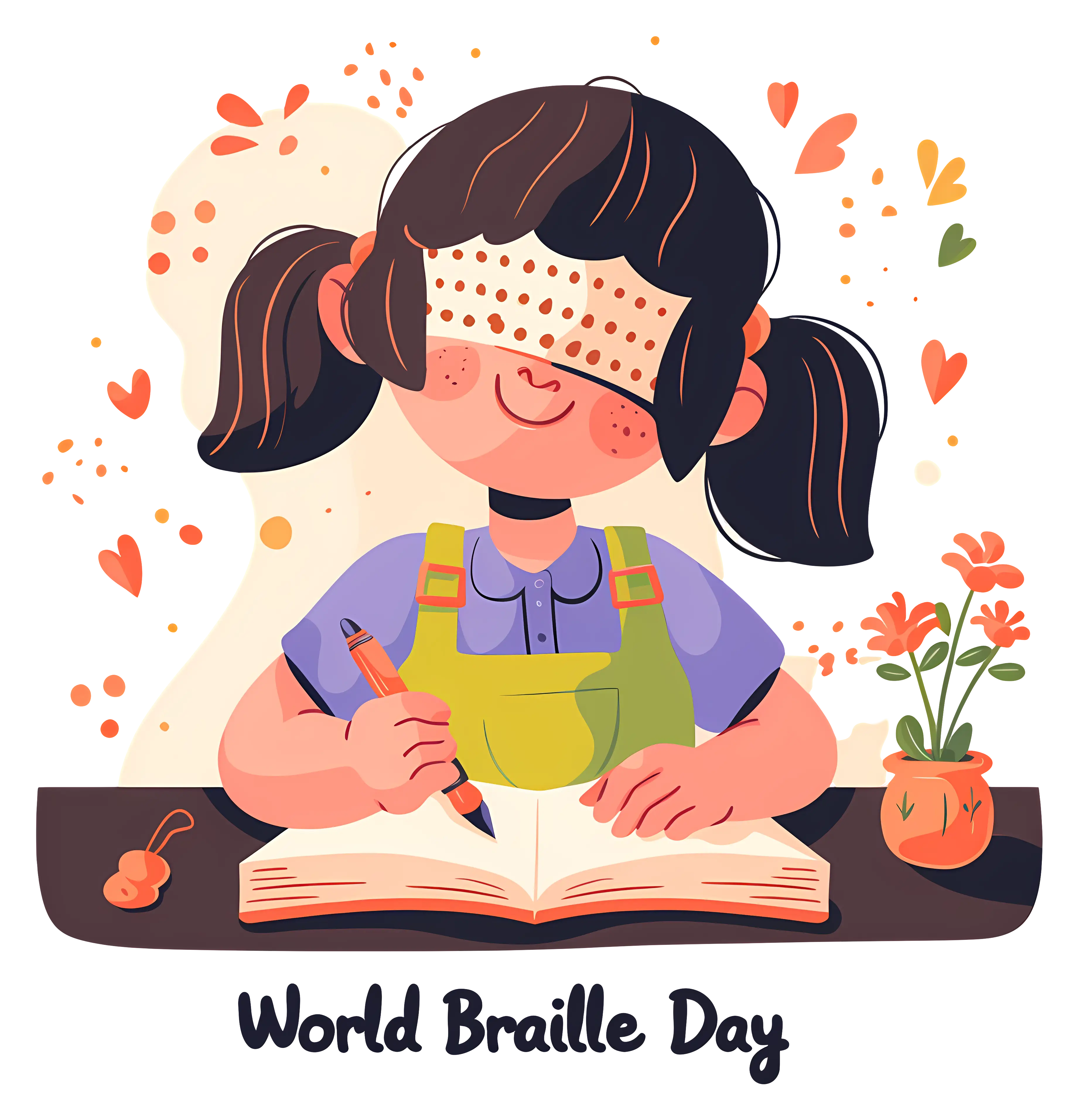 Girl Reading Braille for World Braille Day
