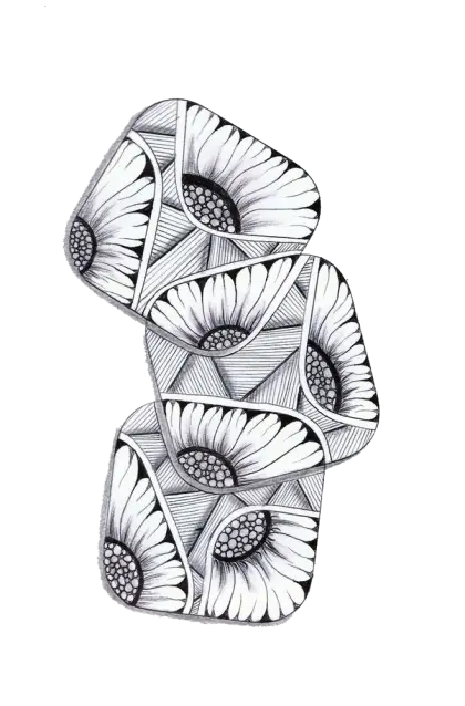 Black and White Floral Art