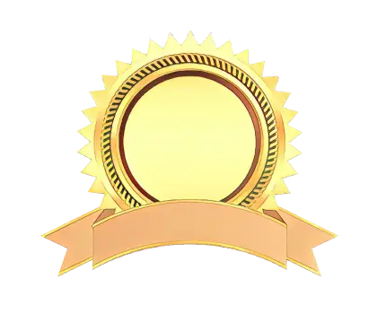 Golden Badge with Ribbon