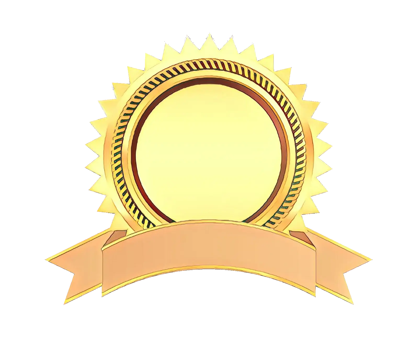 Golden Badge with Ribbon