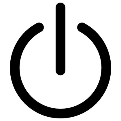 Power Button Icon in Bold Black