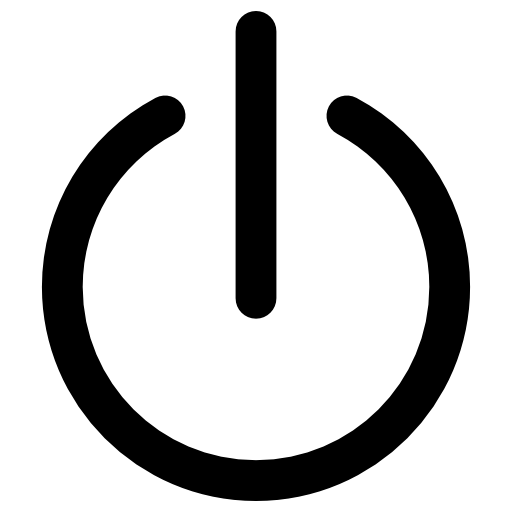 Power Button Icon in Bold Black