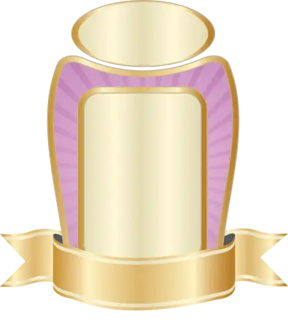 Golden Emblem with Ribbon Design