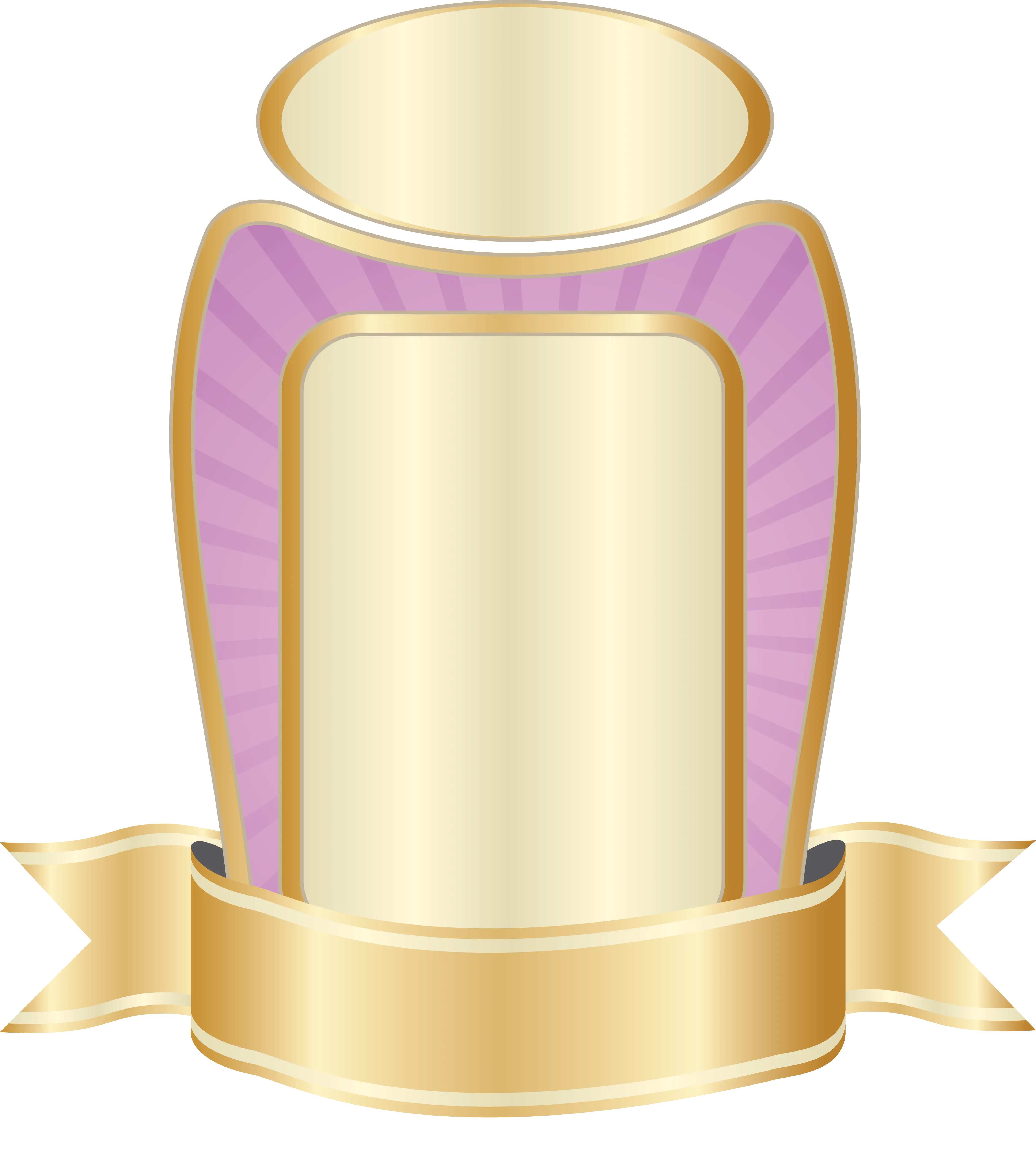 Golden Emblem with Ribbon Design