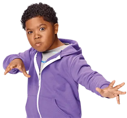Boy in Purple Hoodie Making a Gesture